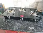 3 burner branded pigeon glass stove