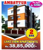2BHK LAKE VIEW FLATS AMBATTUR KALLIKUPPAM AYYAPPAN KOVIL NEARBY