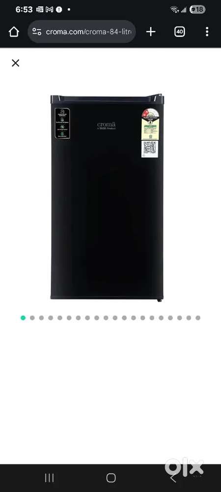 Croma 84 Litres 2 Star Direct Cool Single Door Refrigerator ( Black)