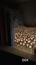 Tulip cube mirror lamp, 2 in 1 mirror and table ornaments