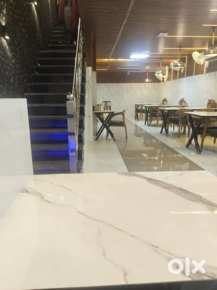 Waiter female  delivery boy wave estate