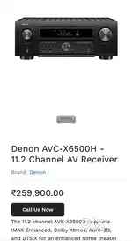 Denon Avr-x6500h 11.2 Channel Home theater Receiver