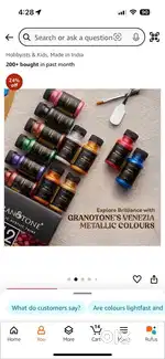 GRANOTONE Venezia Metallic Acrylic Paint 50 ml 12 set
