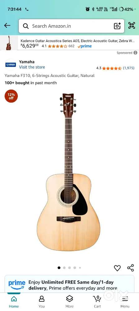 Yamaha F310, 6-Strings Acoustic Guitar, Natural