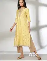 Brand New Avaasa Yellow Embroidered Kurta (With Tag) – Size M