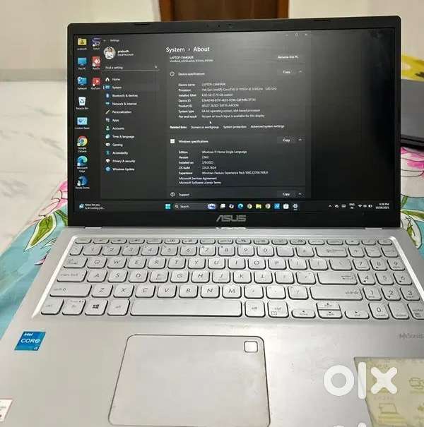 ASUS 11th Gen i3 Laptop  8GB RAM  256GB SSD  Fingerprint Lock