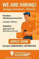 Hiring warehouse executives for Swiggy Instamart