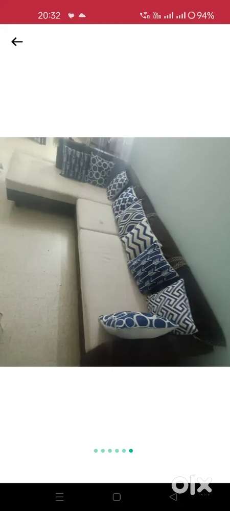 L shaped 6 seater sectional fabric sofa for sale