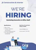 need marketing manager and office staff