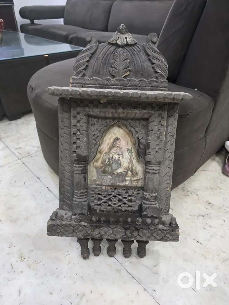 Handicraft 100 years old Wooden mirror