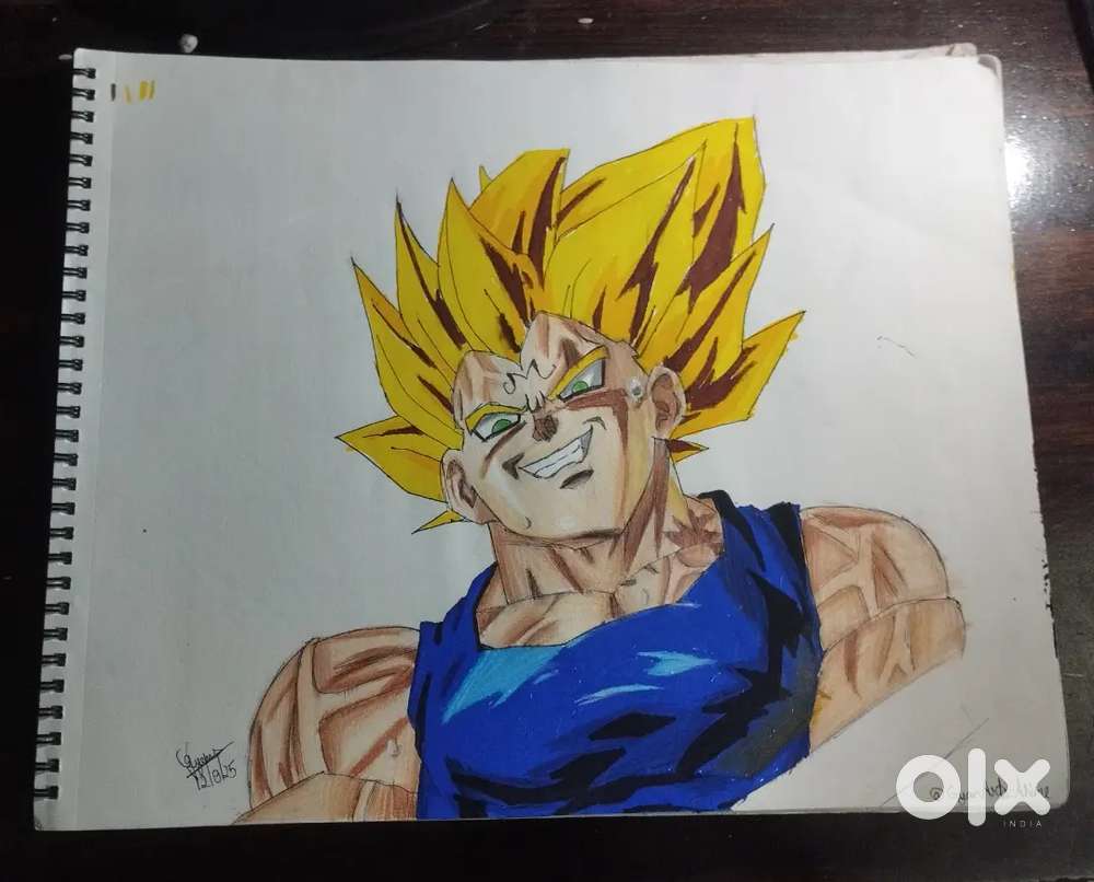 Majin Vegeta A3 Size Coloured artwork