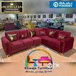 Khwaja furniture. Luxury L corner sofa set. Bajaj finance available