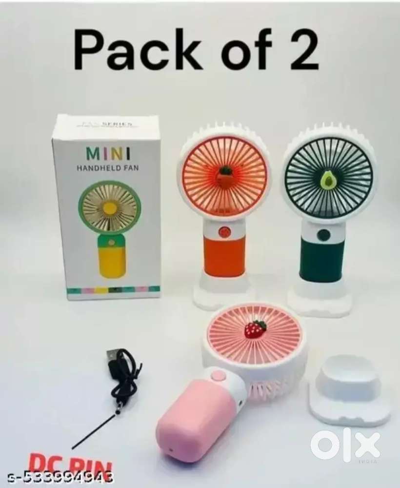 PACK OF 2 Portable Cartoon

Shaped Handheld USB
Rechargeable Small Fan