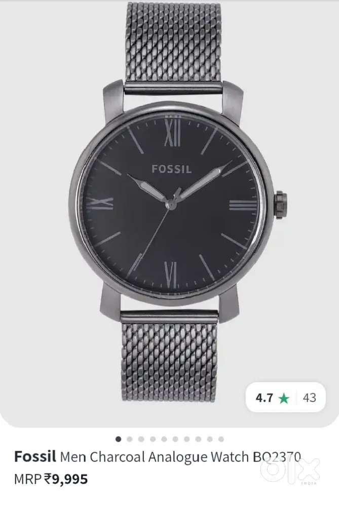 Fossil Men Charcoal Analogue Watch BQ2370