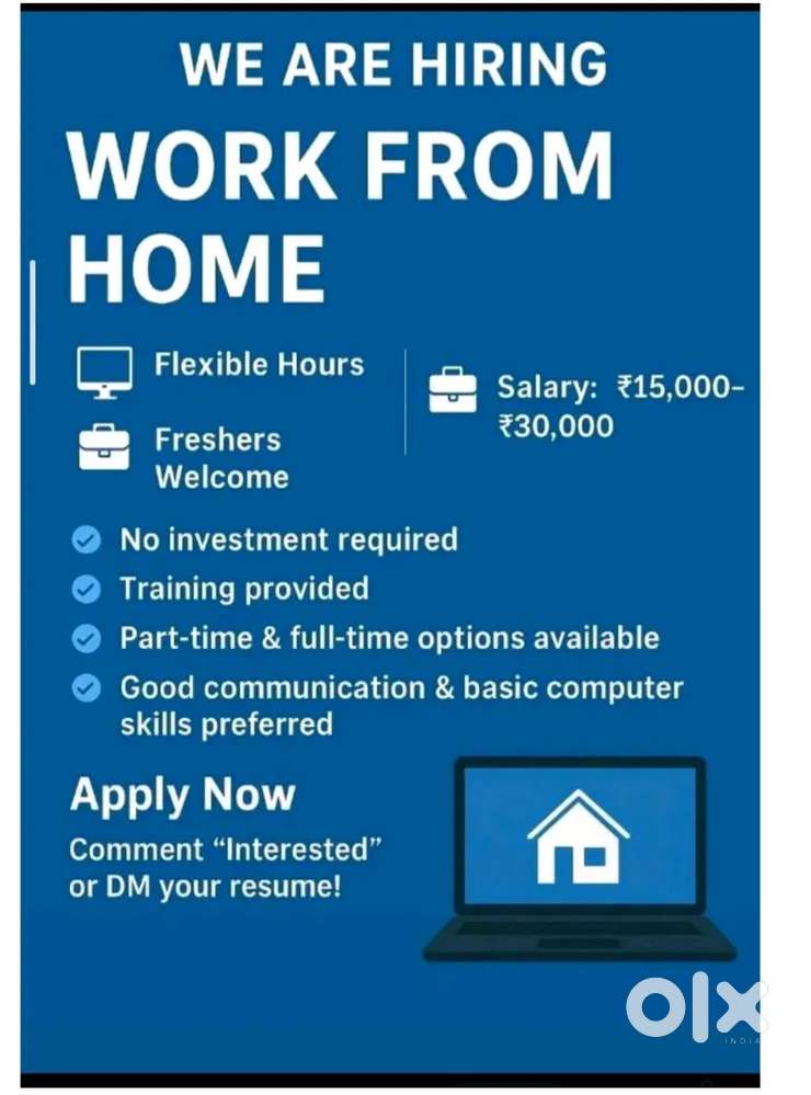 Work from home only 12pass out student.