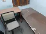 Strong ironpipe waterproof wooden ply Bed, wooden board table & chair