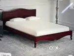 Vintage sheesham wood King size bed with mattress