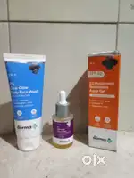 Sunscreen facewash add serum the derma co