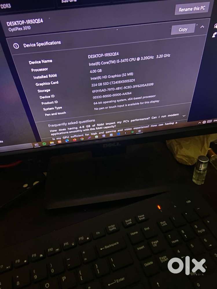 Dell Desktop i5 + SSD + Monitor + Wireless Keyboard Mouse