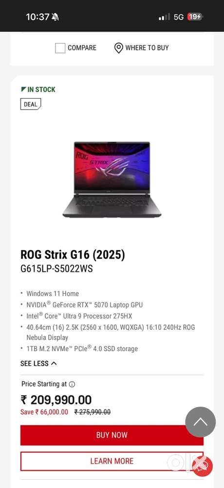 ROG Strix G16 (2025) G615LP-S5022WS
