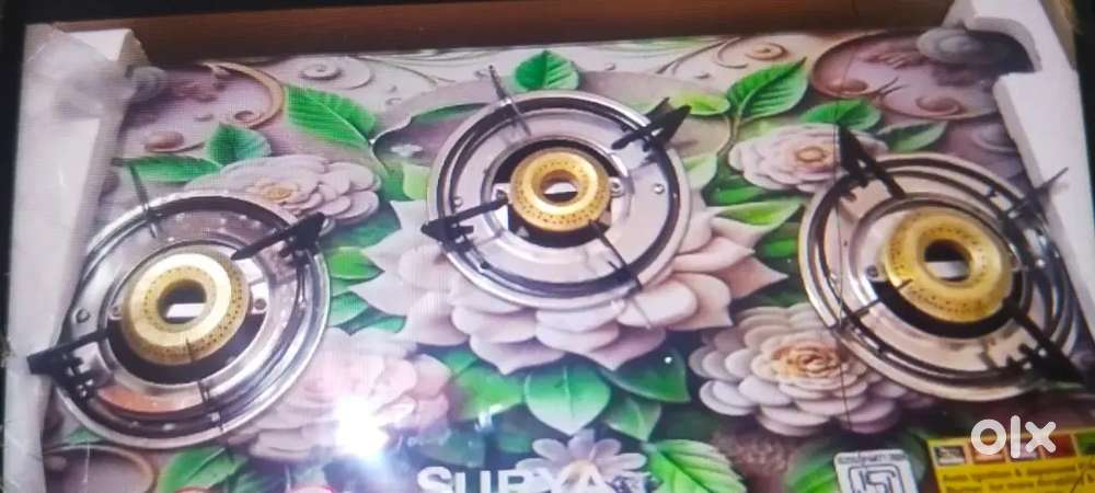 Brand new gas chulah with 3 gases surya crystal