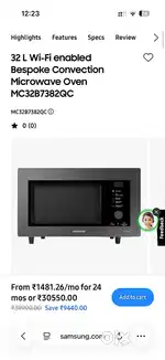 SAMSUNG BESPOKE 32l oven