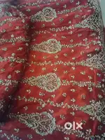 Bridal Lehenga Tomato Red Colour with Golden Zari work