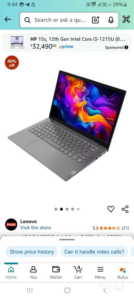Laptop lenovo v14
