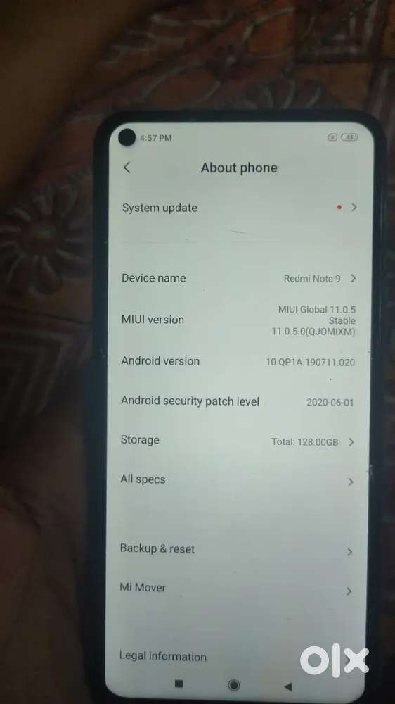 Mi note 9.      4/128