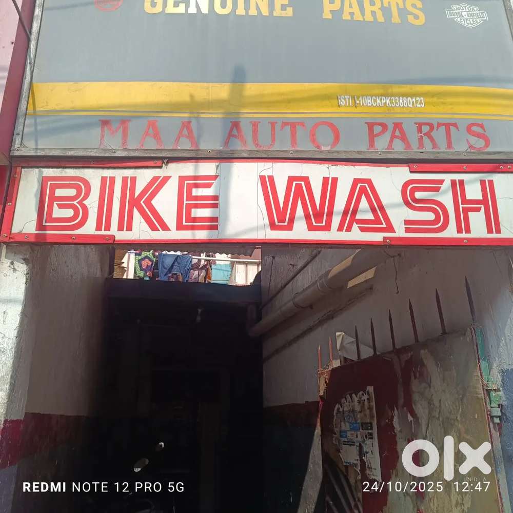 Bike washing boy