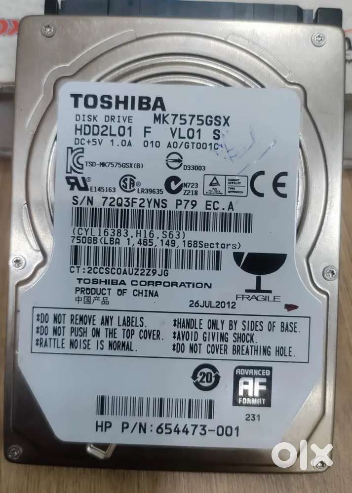 Laptop harddisk 750 GB