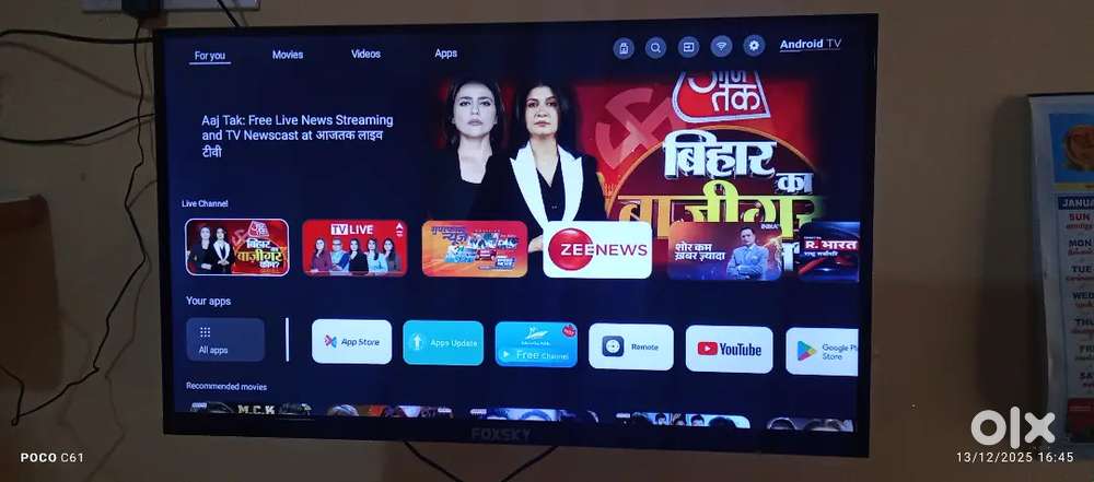 Foxsky TV Android Google TV 32 inch good working condition Bluetooth