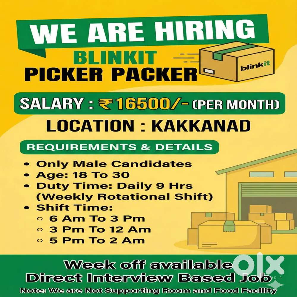 Packing Picking vacancy for Kakkanad