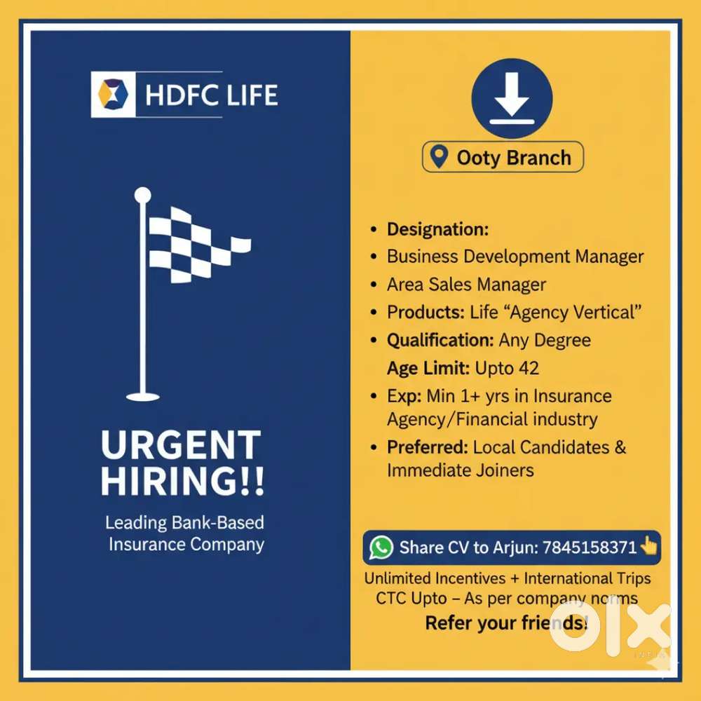 Urgent hiring Leading Bank Insurance Co.
