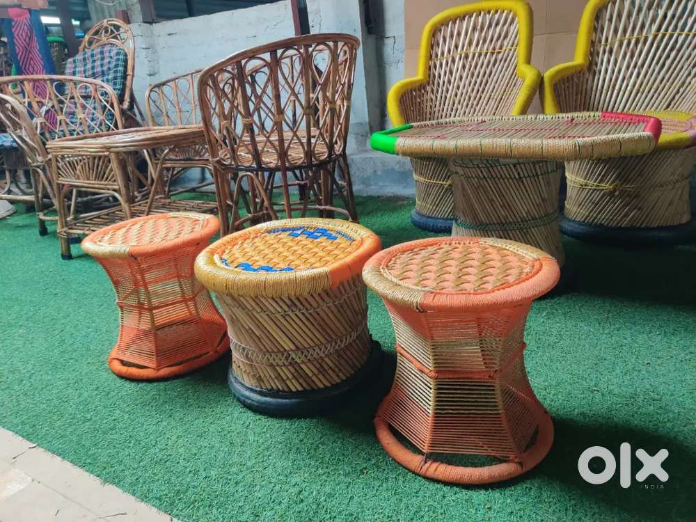 Iron stool bamboo mudda bamboo stool bamboo furniture cane furniture