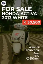 Honda Activa 2013 – White  Good Condition