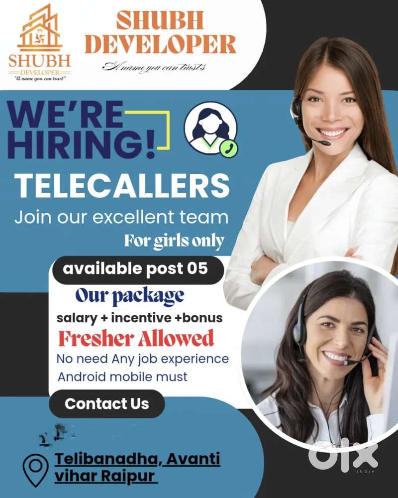 Requirement for Telecaller Girl's freshers apply NOW