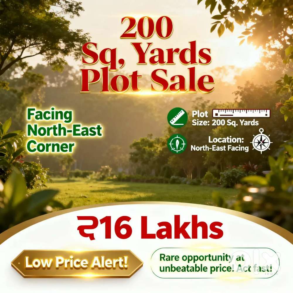 North East Corner Plot @ 16 Lacs/200 Square Yards