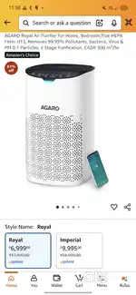 Agaro air purifier Royal