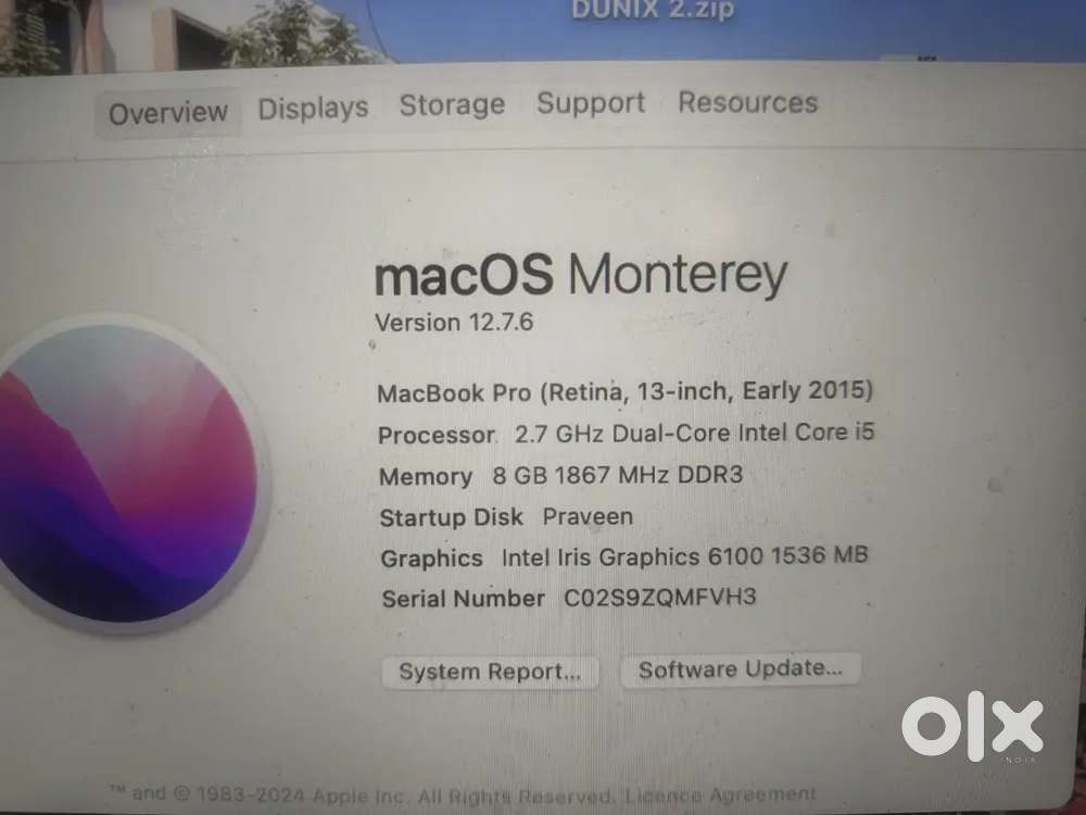 Macbook Pro retina 13 inch early 2015