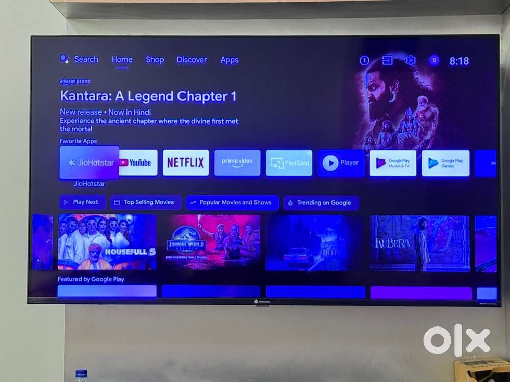 Motorola Qled 55 inch with box, bill, remote