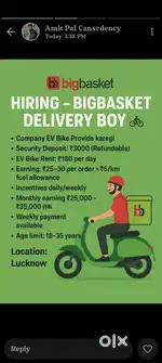 We are hiring for Grovcrey delivery Boy