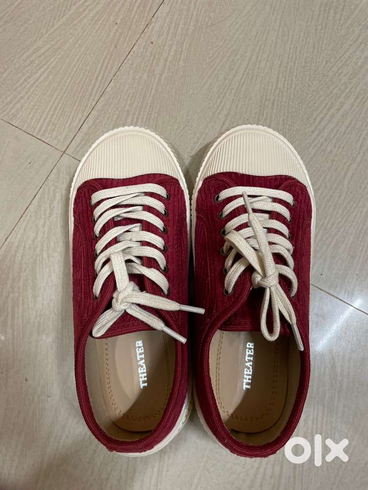 Theater Women Cherry Red Corduroy Sneakers