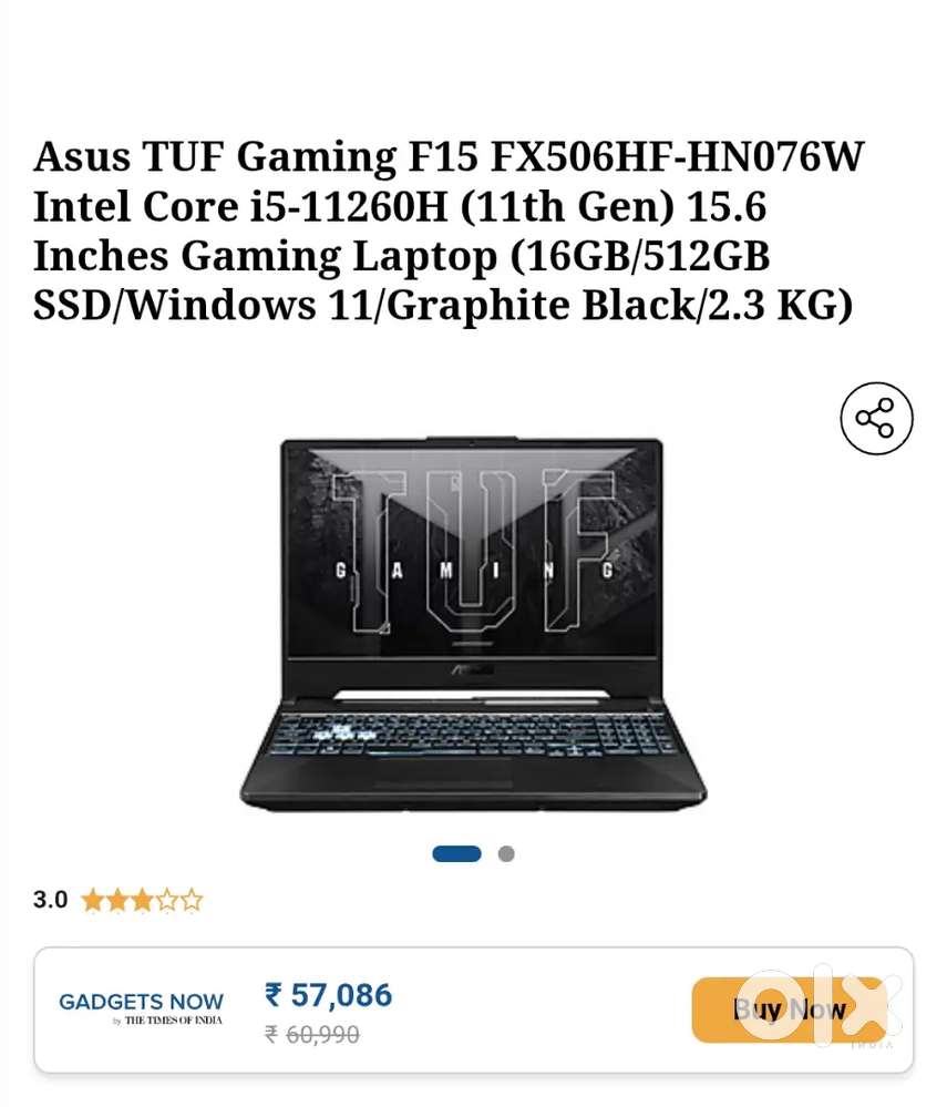 ASUS TUF F15 Gaming Laptop