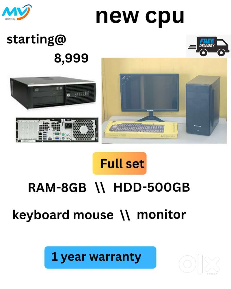Full Set @ Low Price  CPU - Branded Intel  Ram - 8GB DDR3  Hard Disk