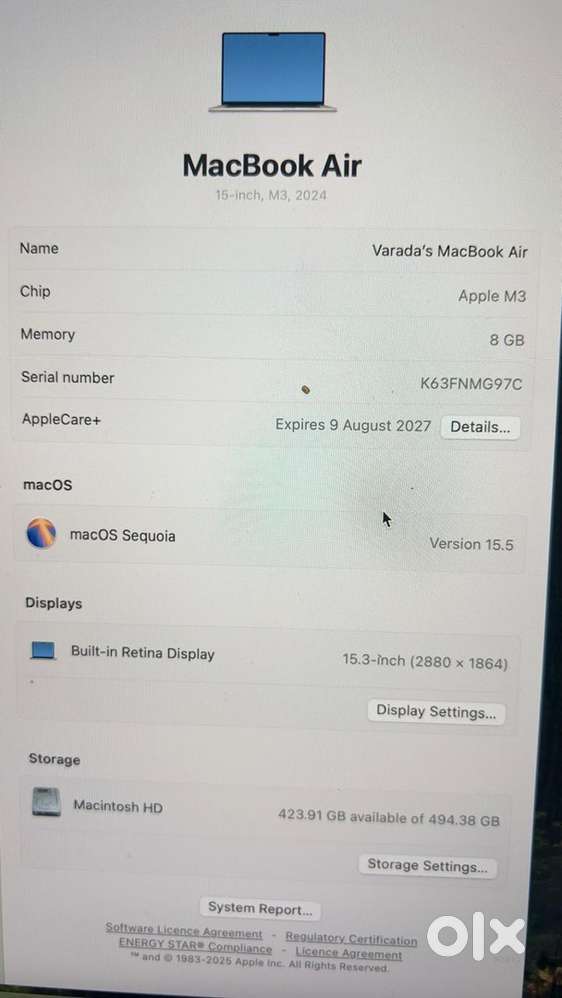 Apple mackbook pro m3