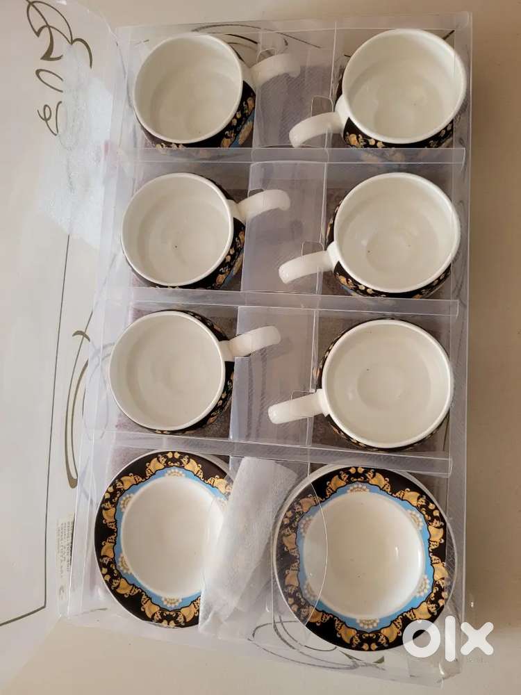 Fine bone china tea cups with saucer set of 6