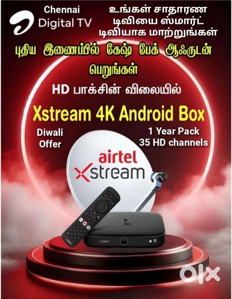 AIRTEL XSTREAM 4K ANDROID SETTOP BOX WITH 1 YEAR PLAN ! DIWALI OFFER !