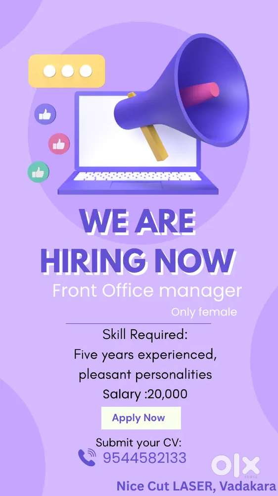 Wanted  smart and talented   staf  who is experienced