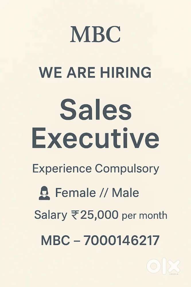 Sale's  Executive / Marketing Manager